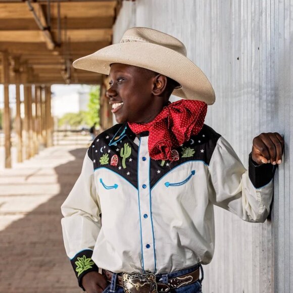 Rockmount Ranch Wear Men's Black Cactus & Star Embroidered Western Shirt S - Picture 5 of 6